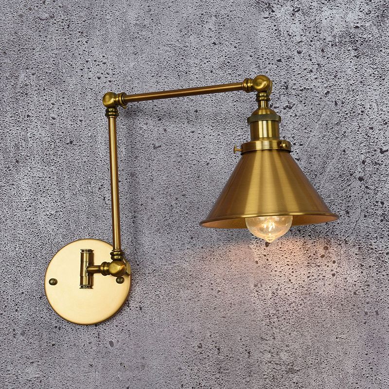 Modern Wall Light Fixture Metal 1 Light Wall Mounted Lighting in Gold