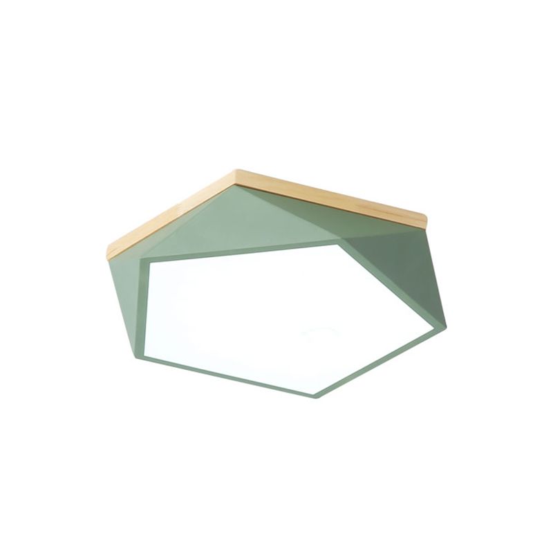Plafonnier en forme de géométrie de style moderne, éclairage de plafond en métal à 1 lumière pour chambre à coucher