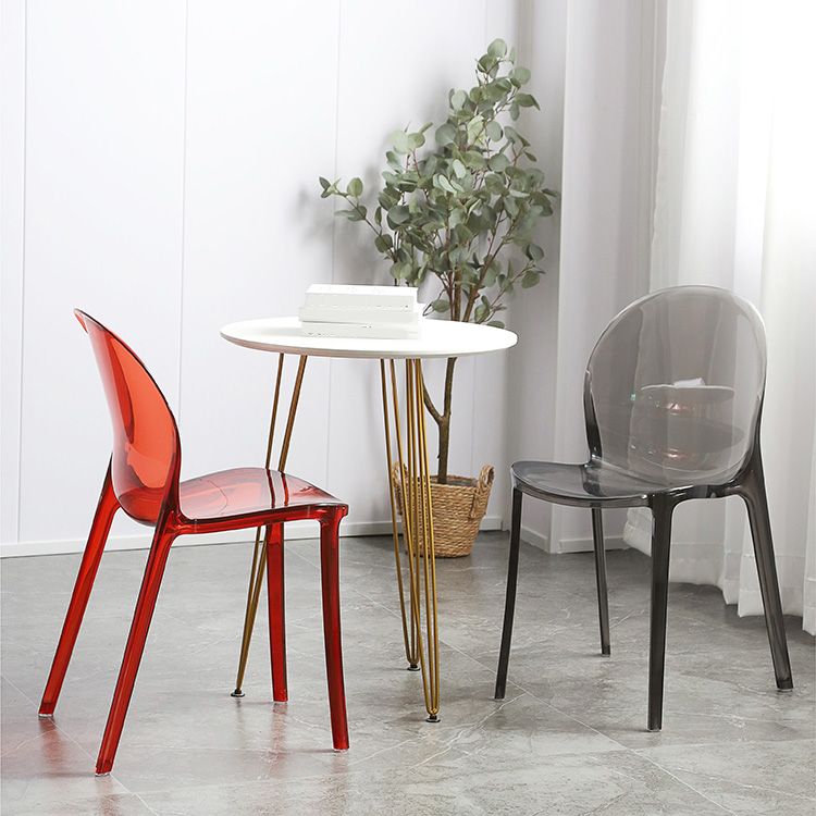 Contemporary Kitchen Dining Side Chair Plastic Stack Parsons Chair