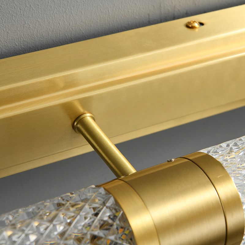 Luce murale a specchio lineare in metallo moderno lampada a parete multipla in ottone
