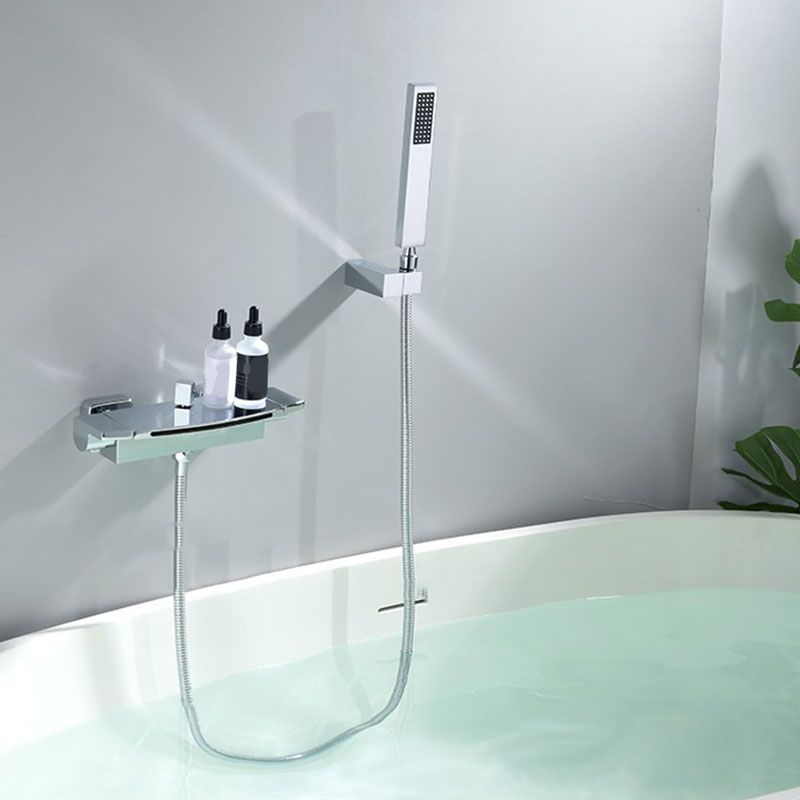 Modern Bathtub Faucet Handheld Shower Head Wall-mounted Waterfall Faucet