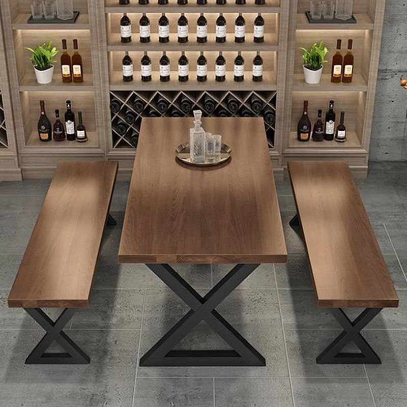 Industrial Dinner Room Dining Table Kitchen Pine Solid Wood Dining Table