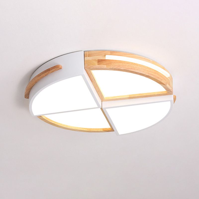 Round Color-Block Flush Ceiling Light Fixture Macaron Acrylic Bedroom LED Flush Mount