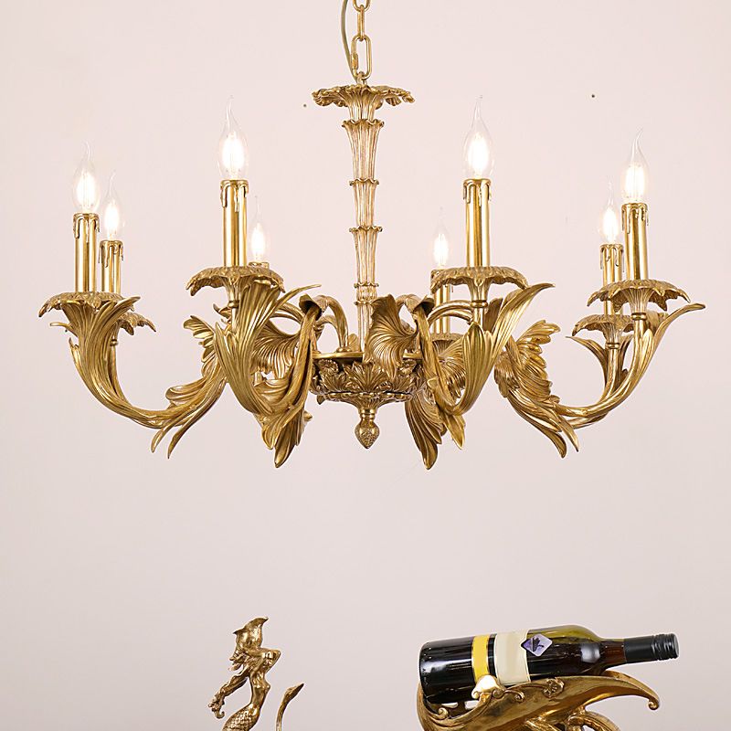 Candelabra Metal Chandelier Light Fixtures Antique Living Room Suspended Lighting Fixture