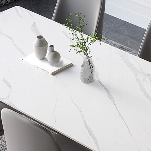 Stone Dining Table Set with Wooden Frame 1/4/5/7 Contemporary Pieces Dining Set