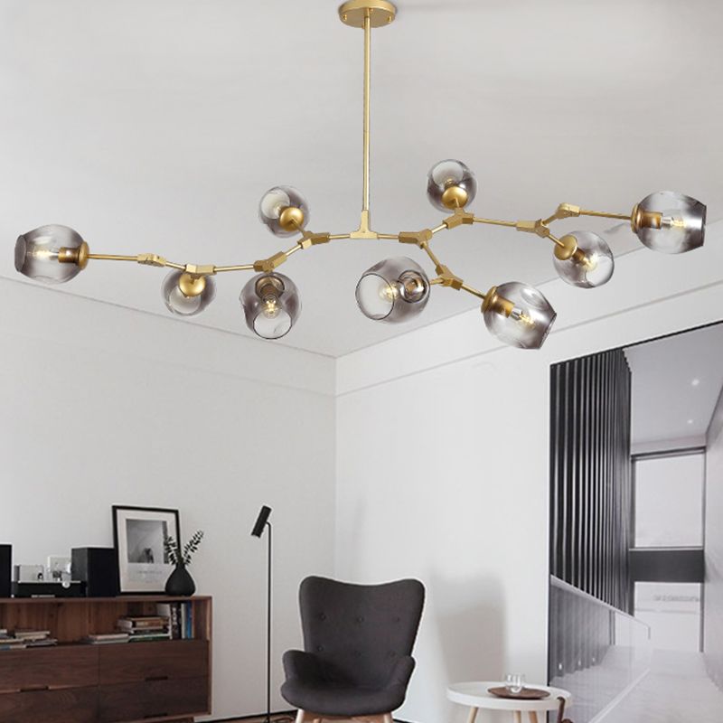 Nordic Modern Chandelier Light Dining Room Glass Shade Hanging Light Fixture