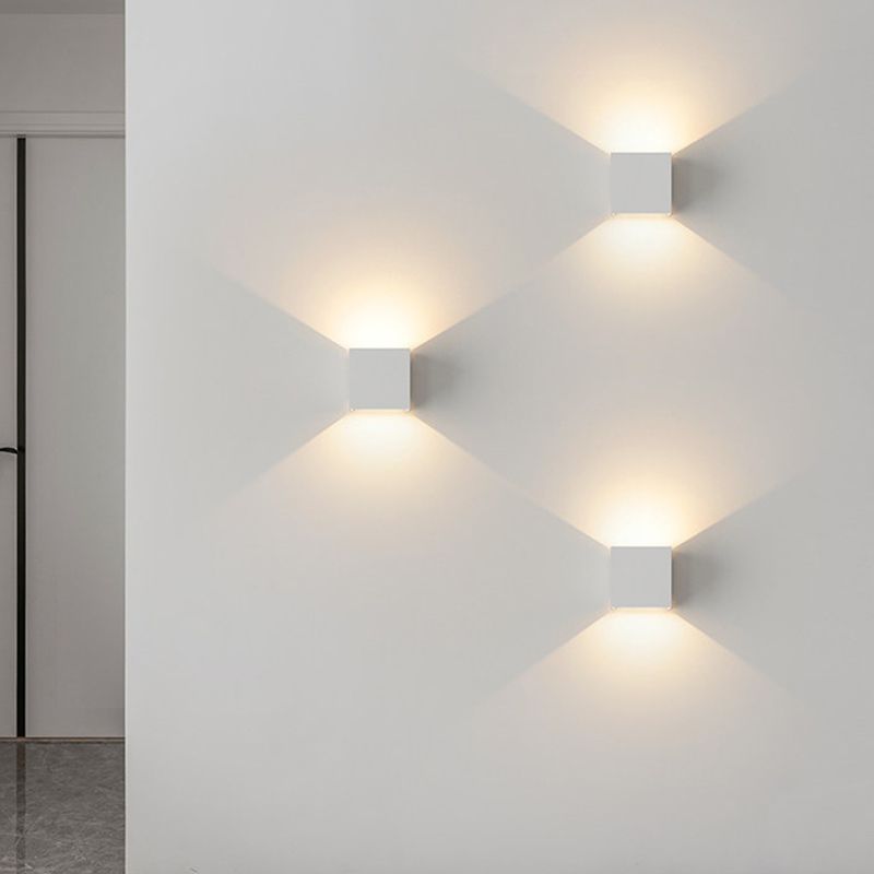Modernism White/Black 2-Light Wall Mounted Sconce Shaded LED Wall Light