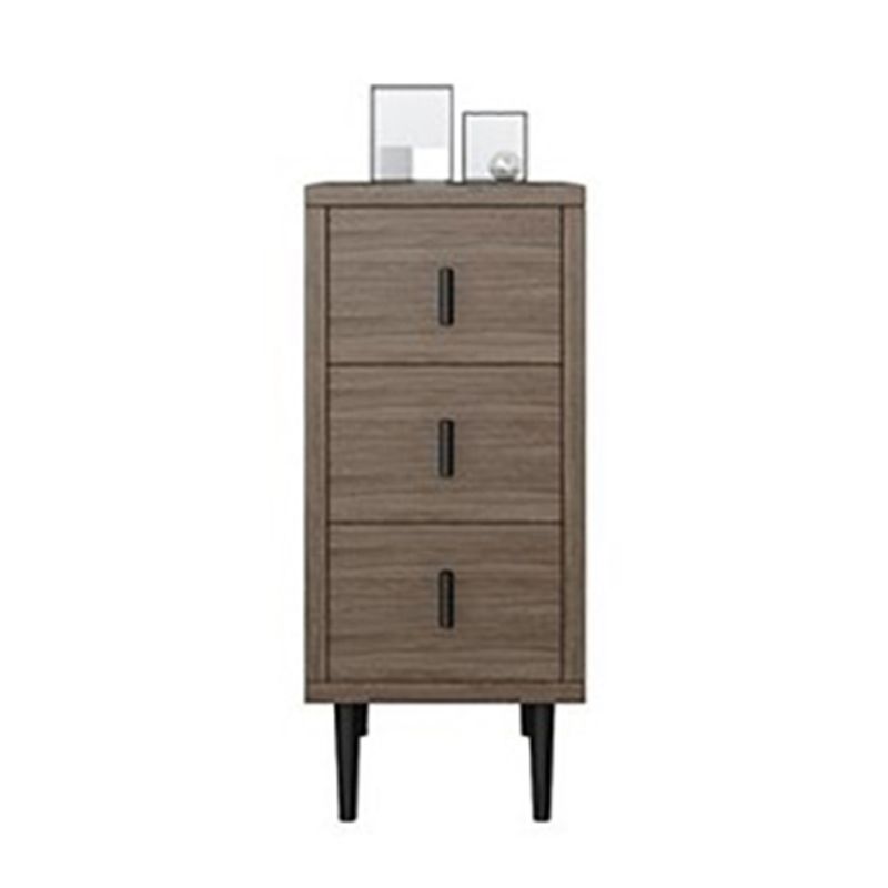 Contemporary Vertical Chest Bedroom Storage Chest in Brown with Drawers