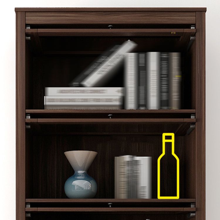 Manufactured Wood Bookcase Contemporary Standard Bookshelf with Glass Doors