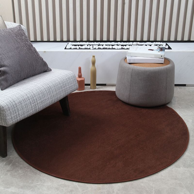 Multicolored Calming Rug Cotton Blend Solid Colored Area Carpet Anti-Slip Backing Pet Friendly Indoor Rug for Bedroom
