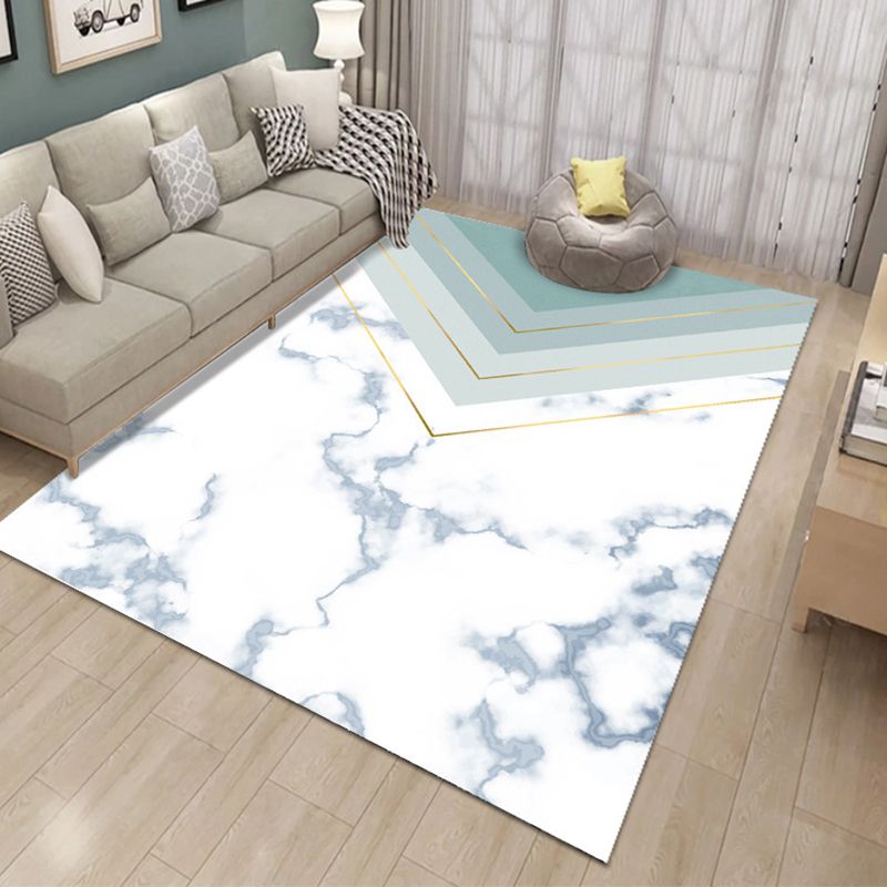 Stylish Abstract Print Carpet Washable Rug Polyester Stain Resistant Carpet for Home Decor