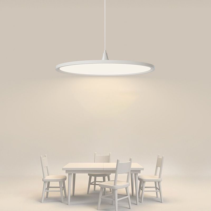 Acrylkreiskreis LED -Anhänger Licht in moderner Einfachheit lackiertes Aluminiumhängelampe für Schlafzimmer