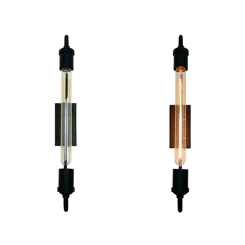 Black Wall Sconce Linear Shape Wall Light with Metal Shade for Bedroom