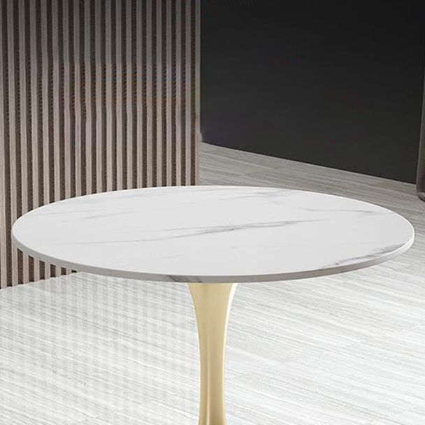 Modern Dinette Set with Metal Chairs 1/2/4/5 Pieces Glossy White Dining Table Set