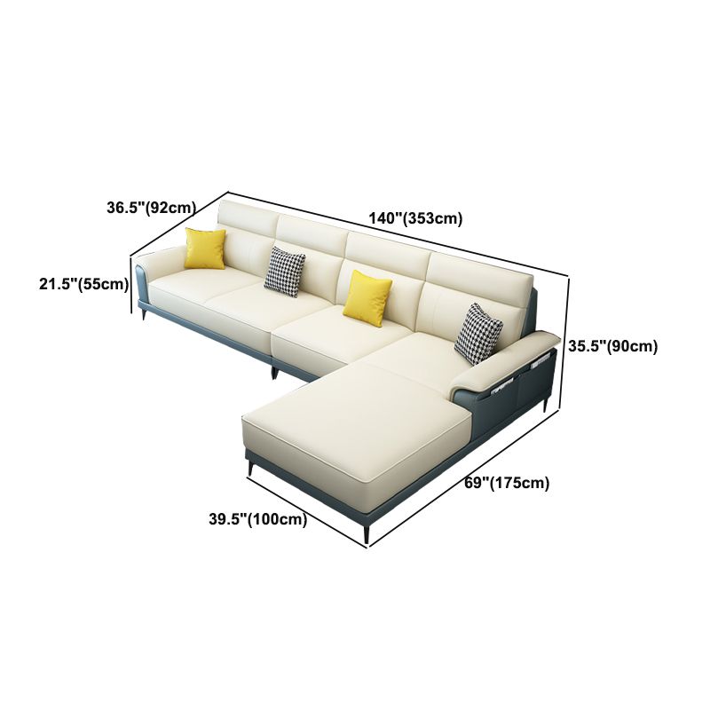 Storage Sectional with Cushion Back and Pillow Top Arm for Living Roo