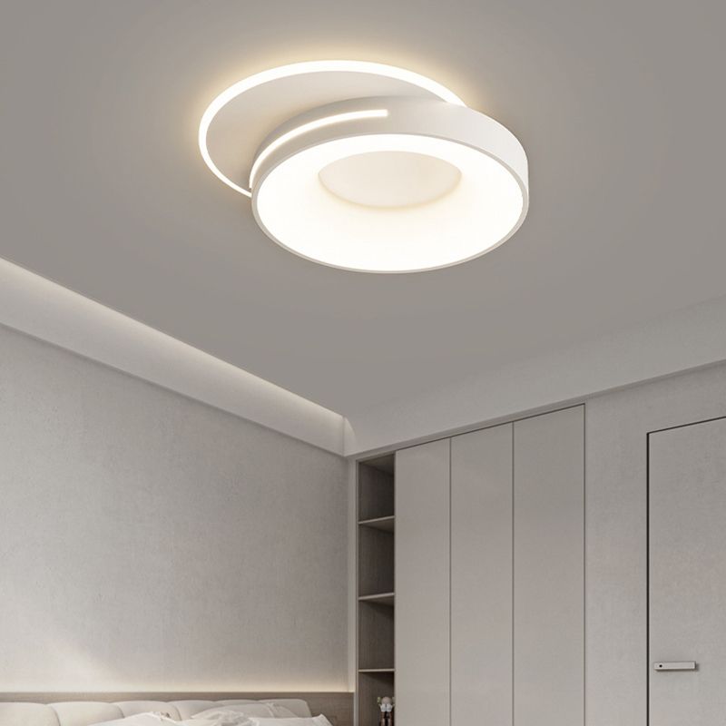 Modern Flush Mount LED Geometric Shape Metal Ceiling Light with Acrylic Shade for Bedroom