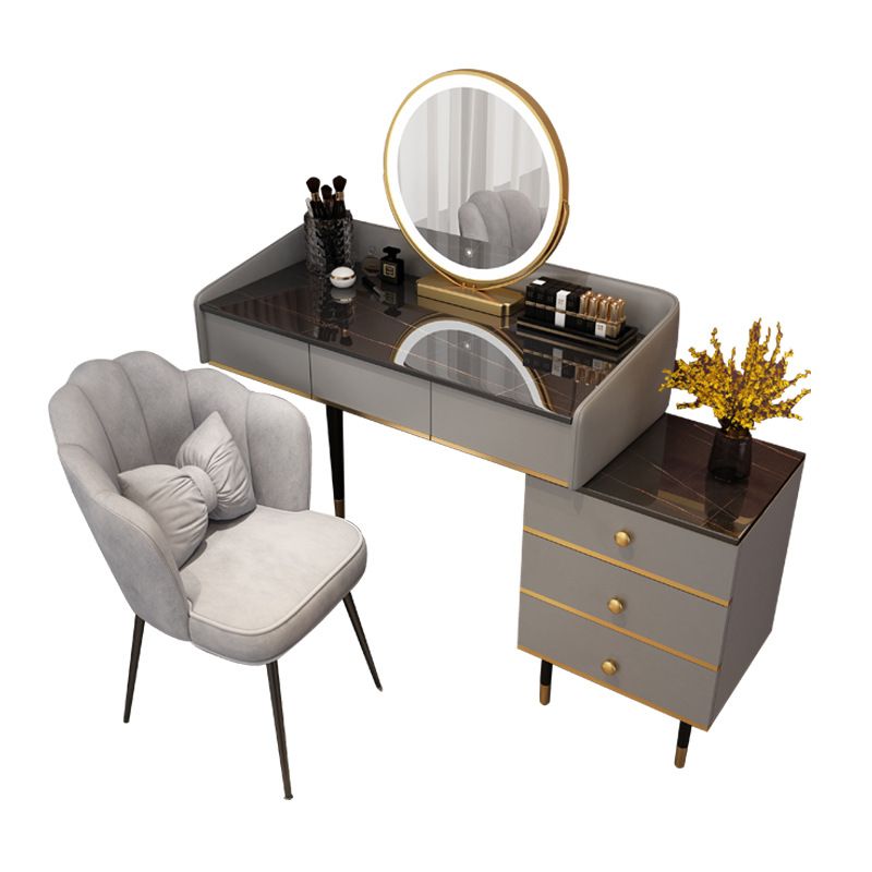 Glam Vanity Table Stone Top 15.75" W Makeup Desk with Drawers