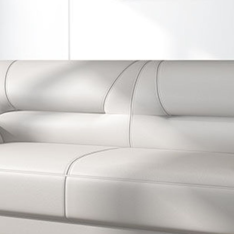 Lederen moderne 3-zits bank met armleuning, 70,87"/55,12" W genaaid kussen achterbank