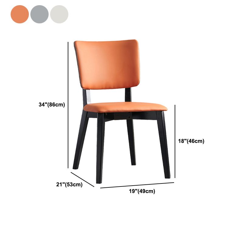 Modern Leather Dining Chair Open Back Dining Side Furniture in Matte Finish for Indoor