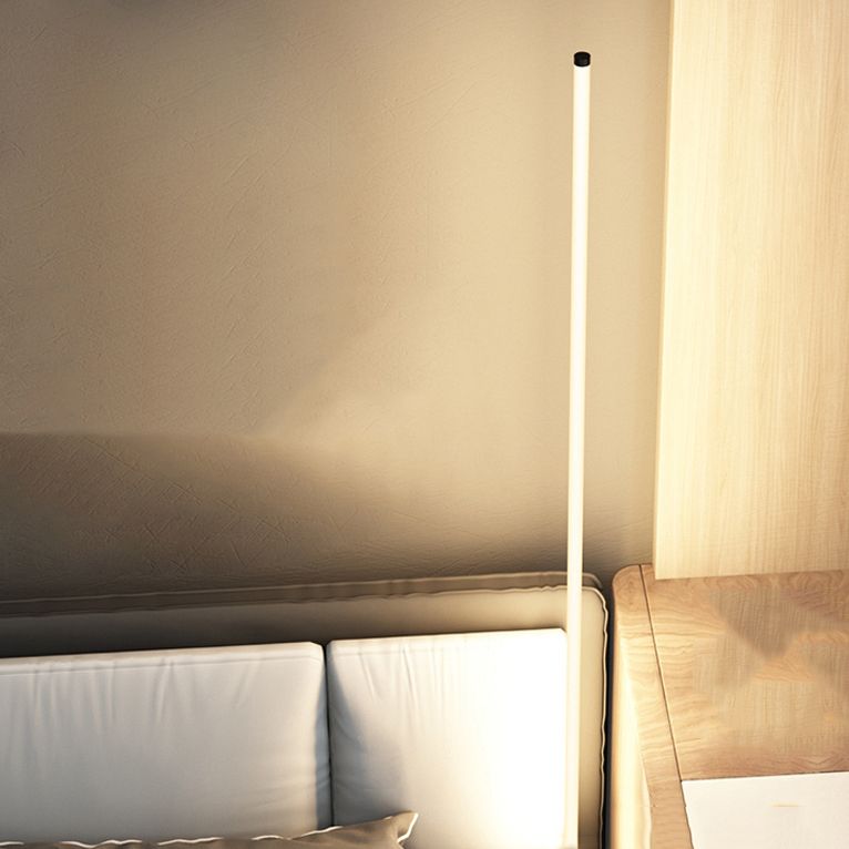 Lineaire LED -vloerlamp eenvoud Acryl bedstoplicht in zwart