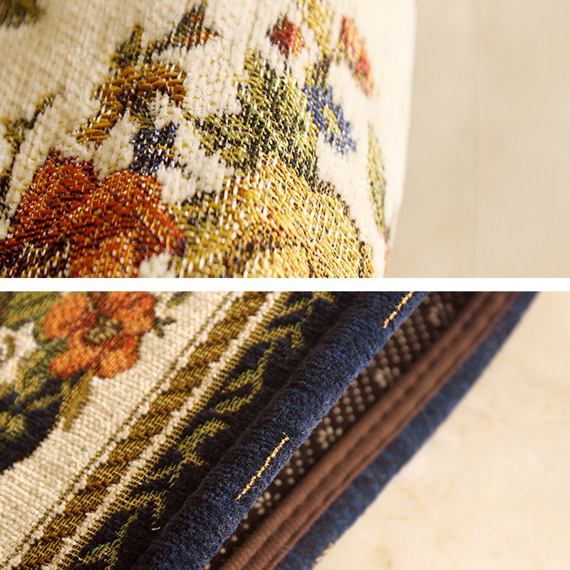 Multicolored Traditional Rug Flower Print Gorgeous Carpet Anti-Slip Carpet for Living Room