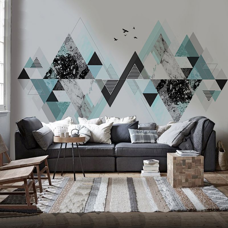 Modern Art Murals Fresh Color Harlequin and Geometries Full Size Wall Covering for Living Rooms