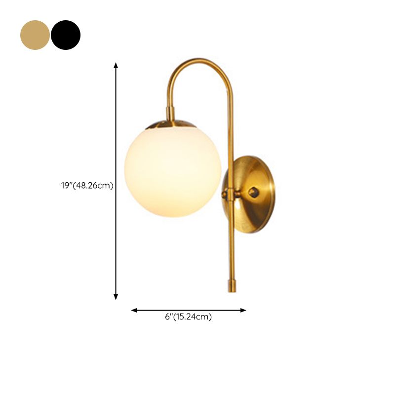 Glass Globe Wall Light Modern 1-Light Wall Lights for Bedroom