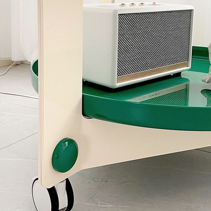 Plastic Round Accent Side 25.59" Wide Table Corner Table with Wheel