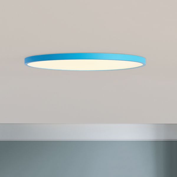 Lámpara de techo de forma redonda de estilo moderno, lámpara montada en techo de metal, 1 luz