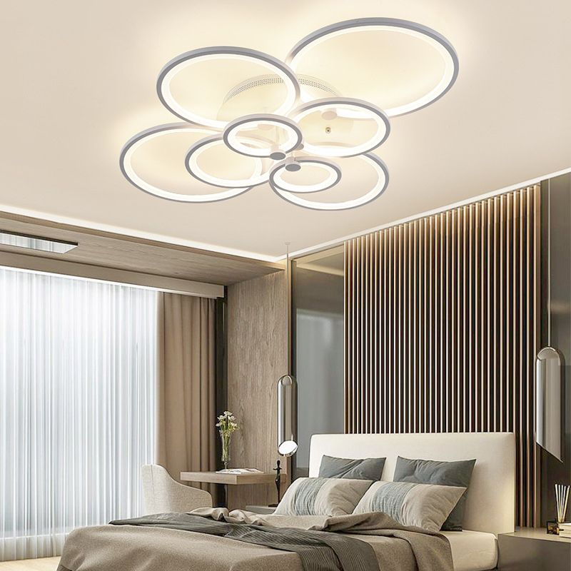 Overlapping Circles Acrylic LED Ceiling Light Contemporary Style Simplicity Lighting Fixture for Living Room