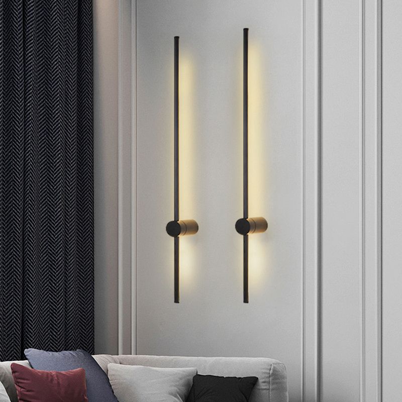 Forma de forma lineal Luz de pared de metal Modern Simple Style 2 luces de montaje de pared Luz de luz de luz
