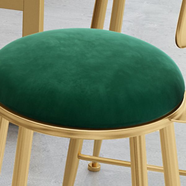 Glam Metal Barstool Fabric Counter Stool with Gold Legs in Matte Finish