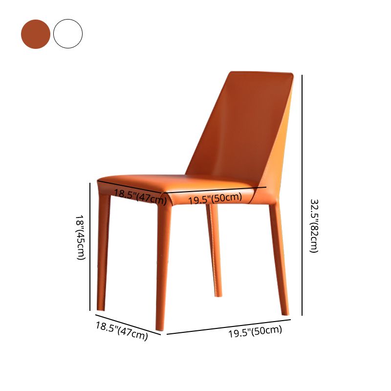 Sillas de comedor de cuero modernas, sillas de comedor de metal sin brazos para uso en restaurantes
