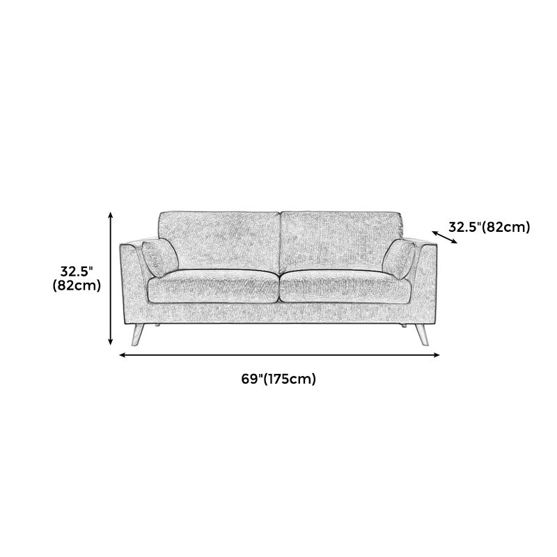 Linen Modern Standard Sofa Loose Back 33"W Square Arm Sofa Sofa