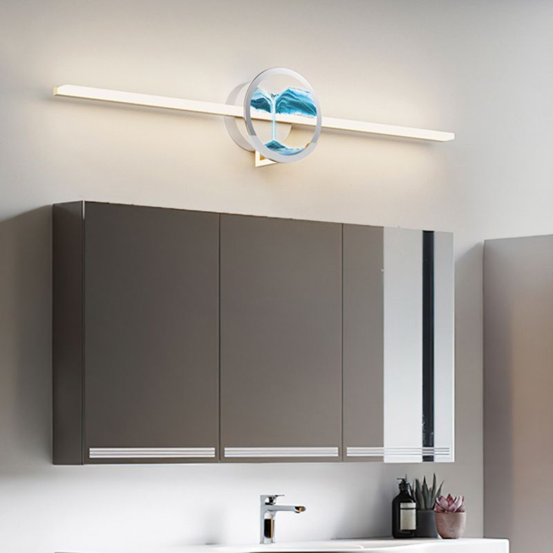 Modern Glass Wall Sconce Linear Shape Vanity Lamp with Acrylic Shade for Bathroom