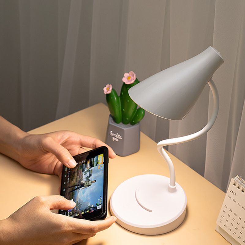 Conical LED Study Light Macaron Plastic Kids Room Touch Control Table Light