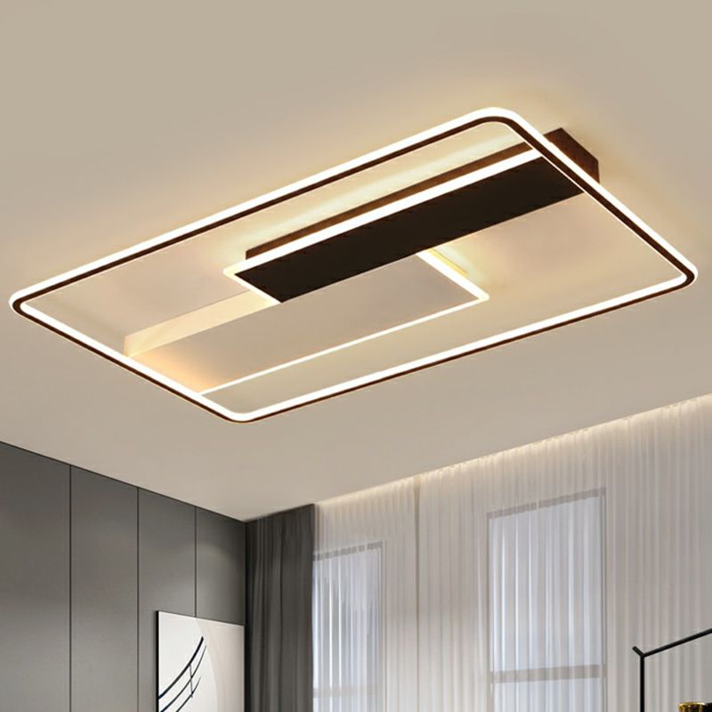 Luz de techo led de la superficie de color blanco negro-blanco montado en la superficie de un rectángulo de metal