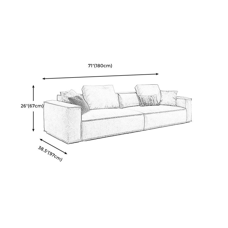 Contemporary Genuine Leather Settee Square Arm Loveseat in Green/Beige/Brown/Gray