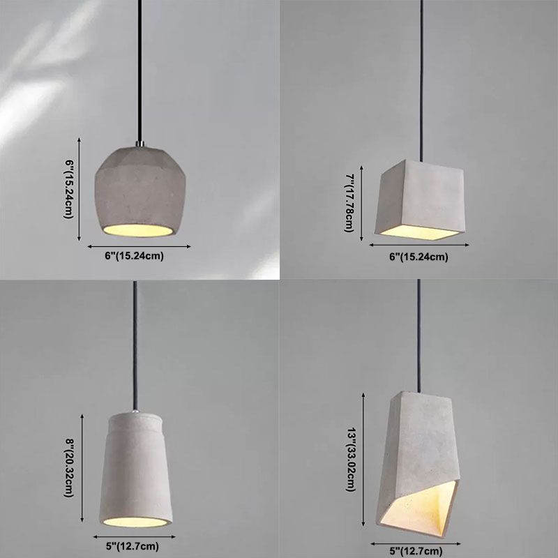 Geometric Down Lighting Pendant Modern Style Cement 1 Light Drop Pendant