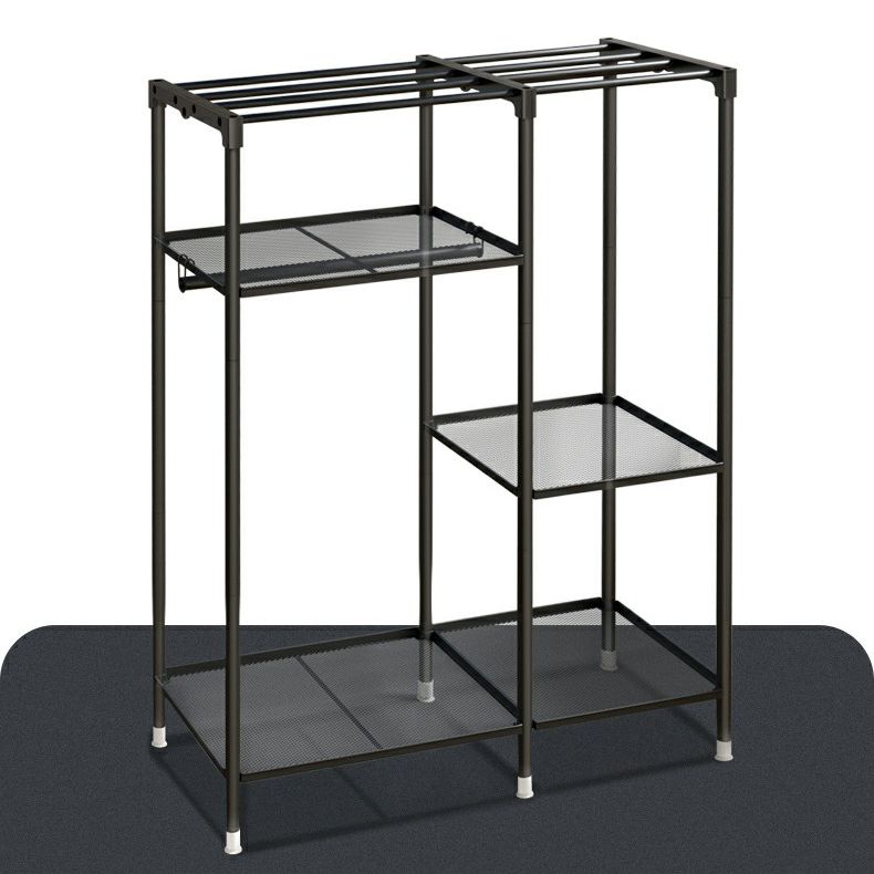 Contemporary Wardrobe Cabinet with Shelves Steel Wardrobe Armoire