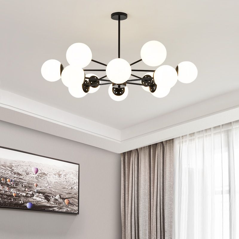 Multi-Lights Single-Tier Nordic Simple Style Metal LED Pendant Chandelier Light