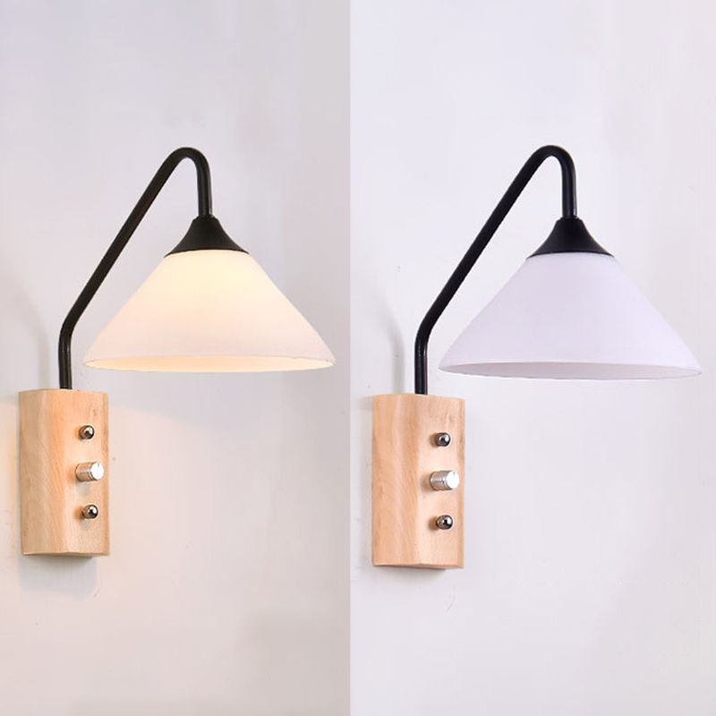 Modern Sconce Light Fixture Wood 1-Light Wall Sconces for Bedroom