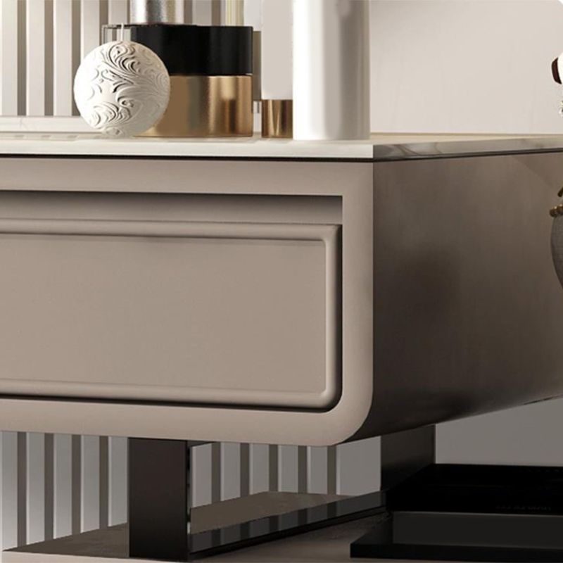 Minimalist Stone Top Vanity Table Modern Makeup Counter with 4 Drawers