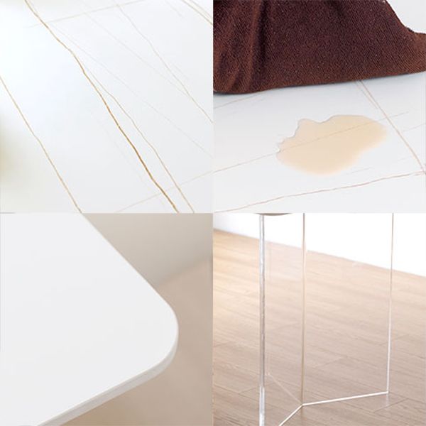 Modern 1/2/5 Pieces Dining Set  Acrylic Base Double Pedestal Dinette Set