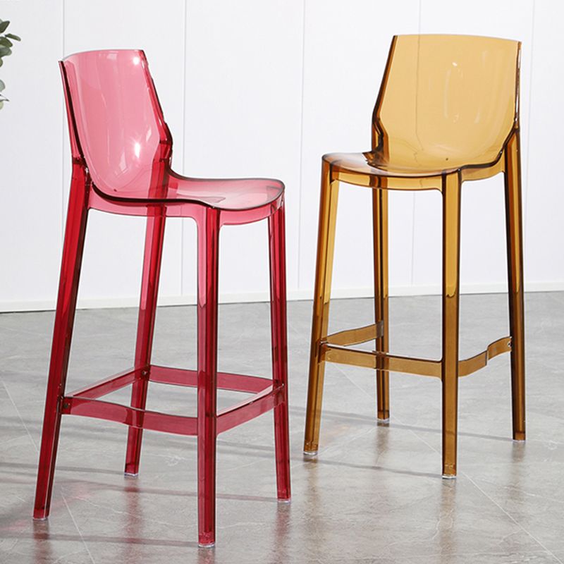 Industrial Armless Low Back Stool Acrylic Bar Stool for Living Room