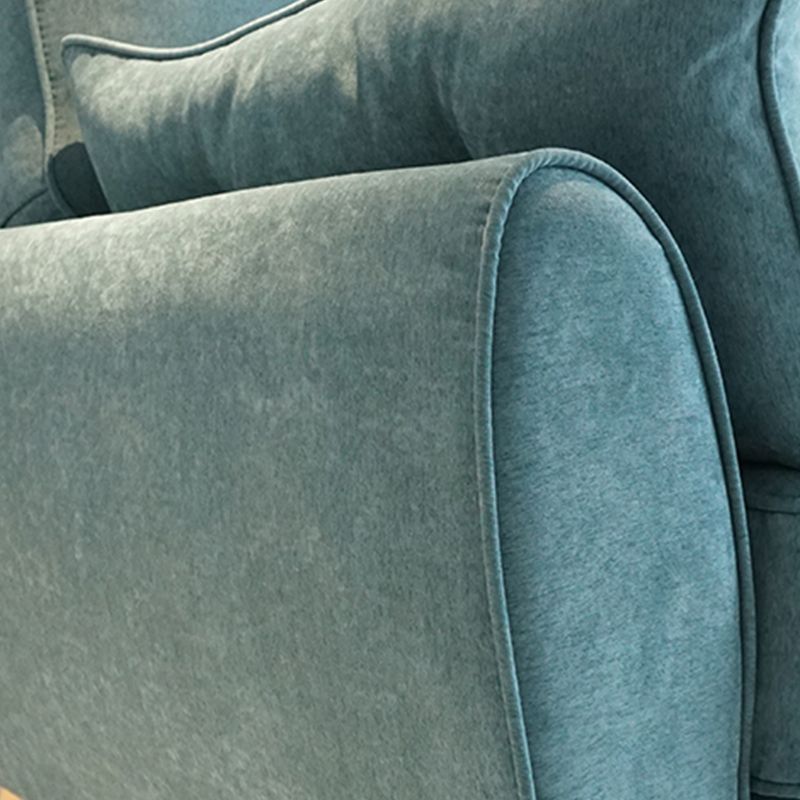 Loose Back Linen Square Arm Sofa with slipcovered Hair Pin Legs Settee