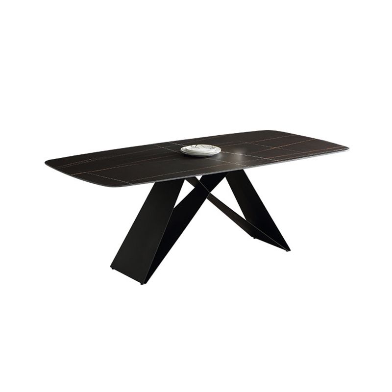 Modern Sintered Stone Top Dining Set Rectangle 1/4/5/7 Pieces Dining Area Table Set
