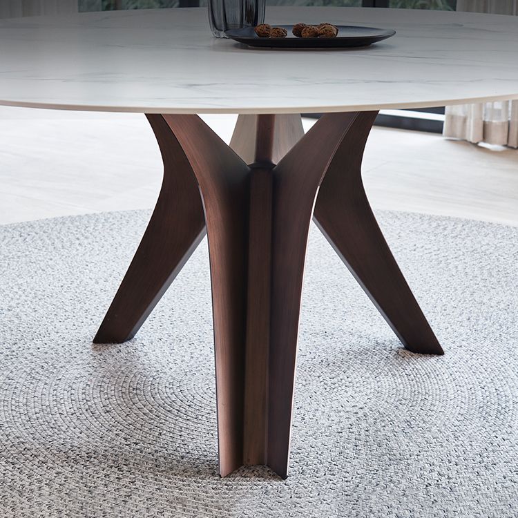 Stone Dining Table Simple Style Round Dining Site Table with Turntable