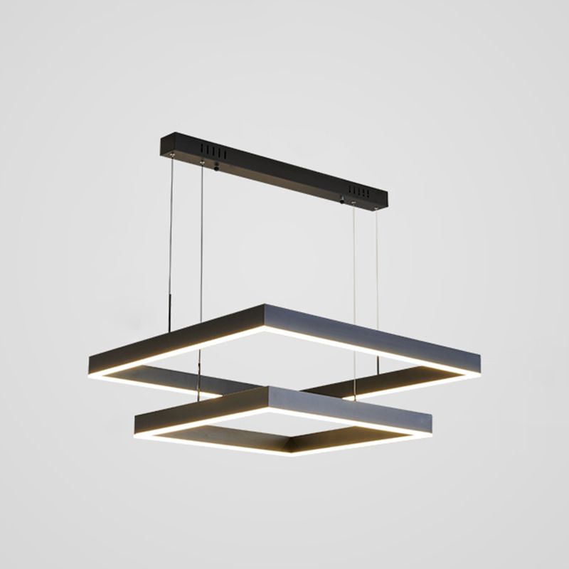 Mehrere Quadrate Pendelleuchte moderne Kronleuchter Lichter Metallkronleuchter für Wohnzimmer