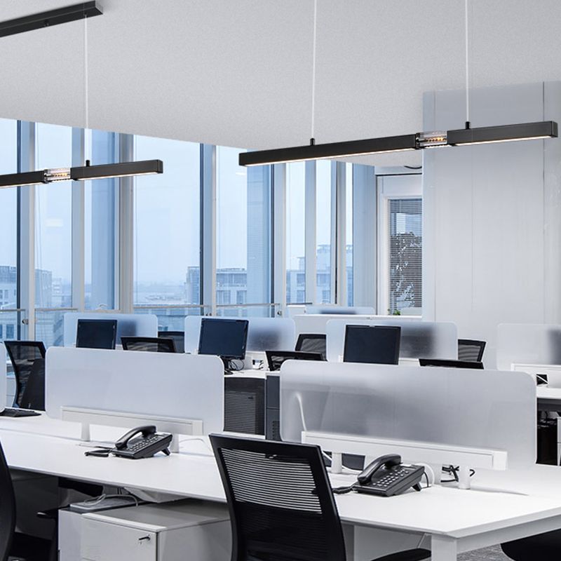 Moderne Rechteckinselinsel Kronleuchter 1-Licht-LED-Anhänger Beleuchtungskörper mit Kristall